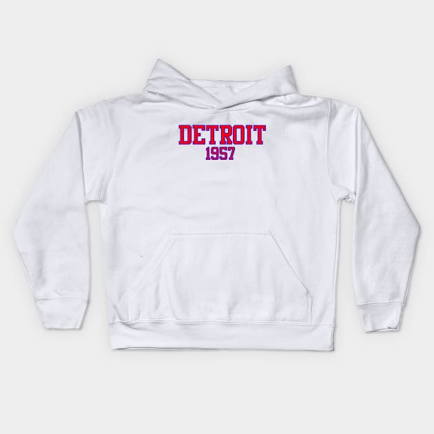 Detroit 1957 Kids Hoodie by GloopTrekker